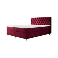 BOXBETT CHESTER 140x200, mit Matratze H3 und Topper, Monolith 59 - Rot, Holz/Textil (140/200cm) - Bedante