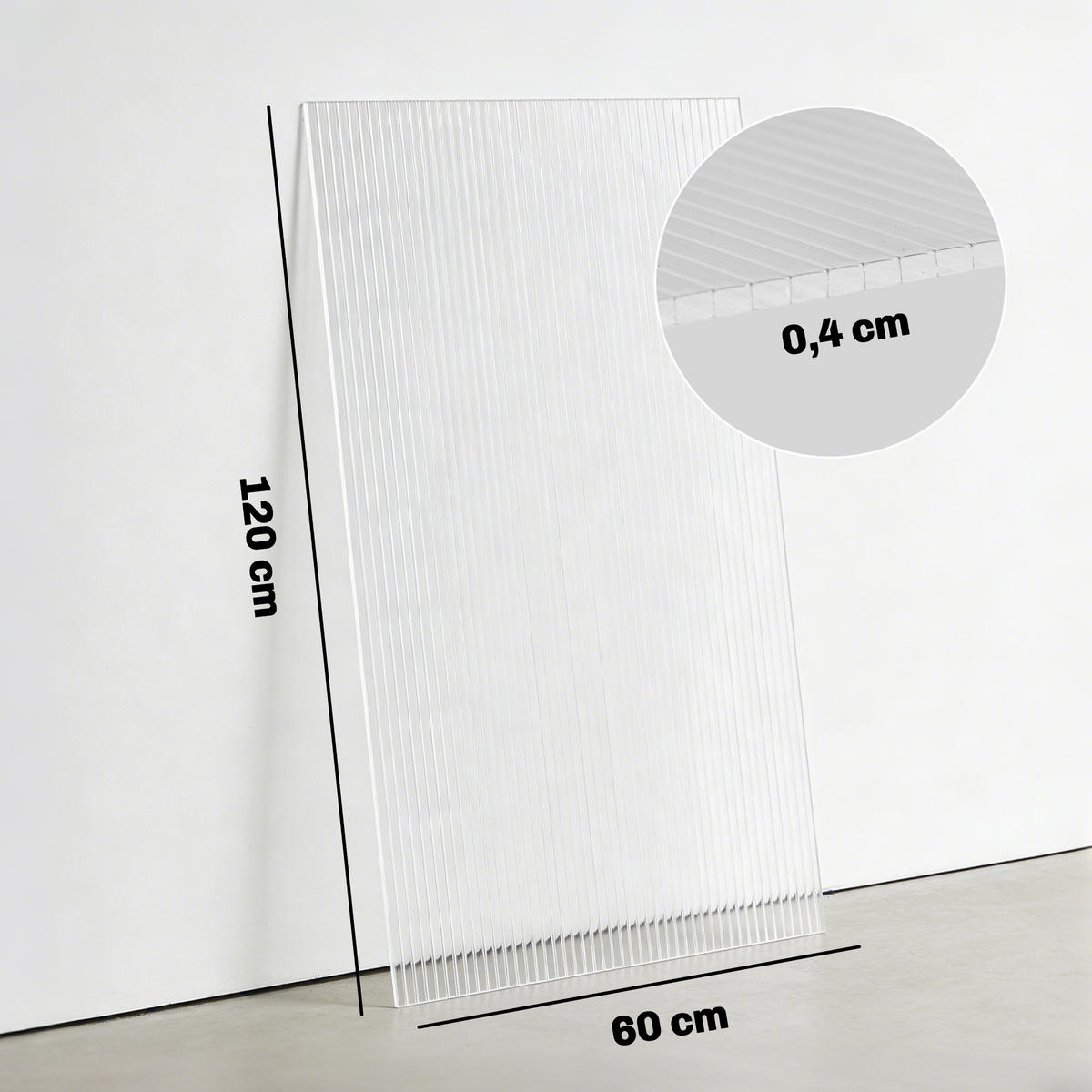 GEWÄCHSHAUS Transparent Hohlkammerplatten 120x60 cm - Transparent, Kunststoff (120/0.4/60cm) - PANGIVO