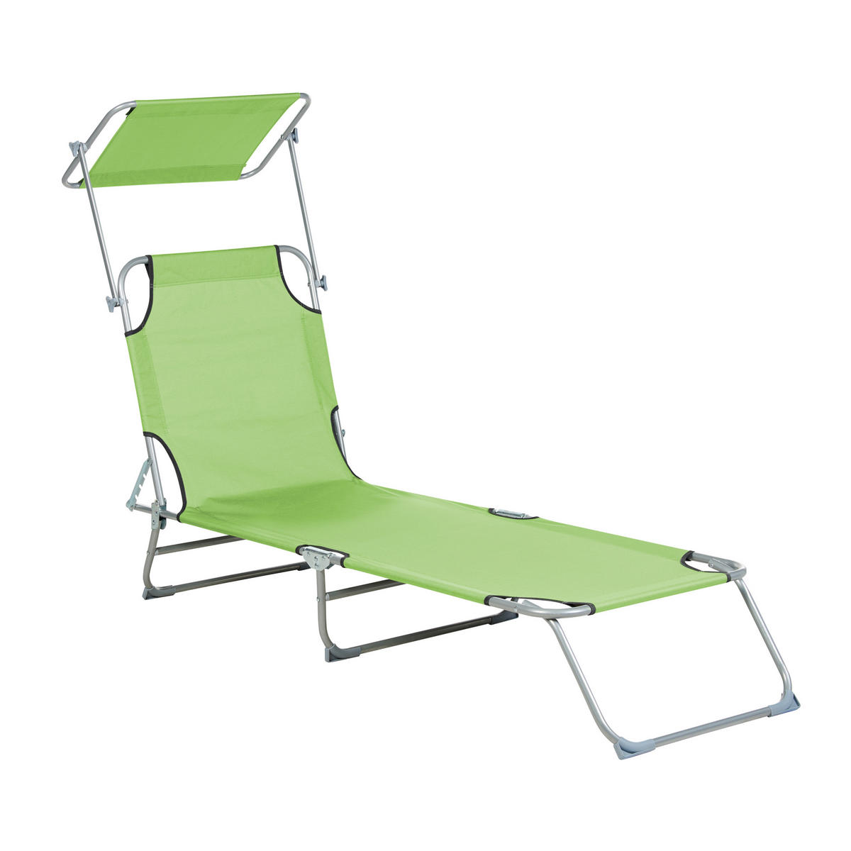 GARTENLIEGE Grün Foligno - Grün, Metall (205/80/58cm) - Beliani