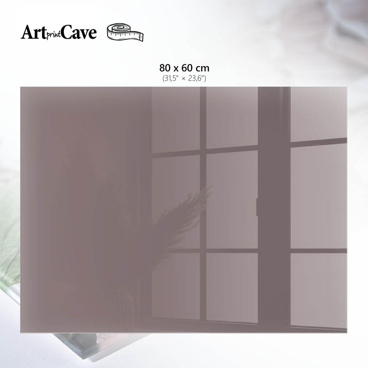 GLASPLATTE 80x60 cm – Aschbraun - Türkis, Glas (0.4/80/60cm) - ArtPrintCave