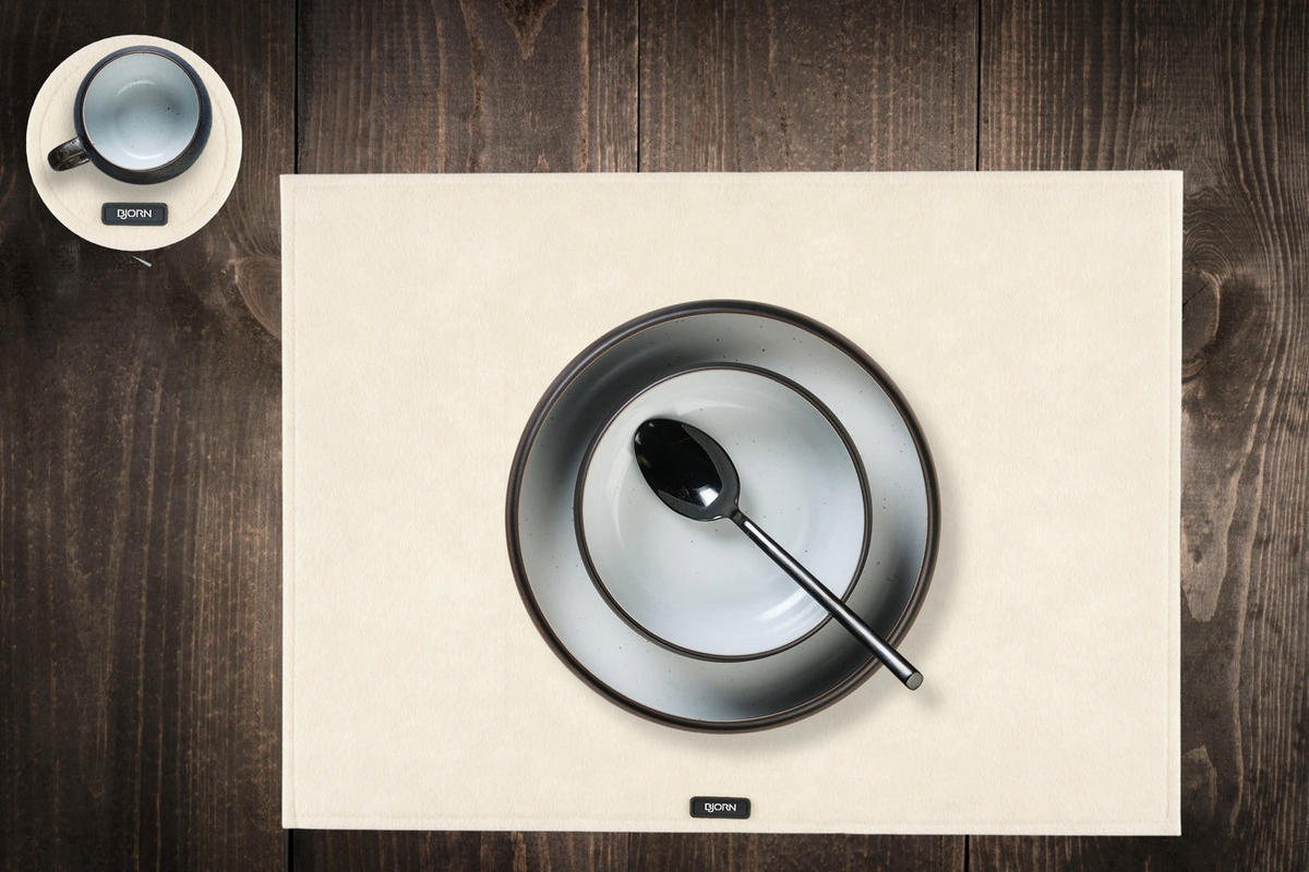 UNTERSETZER - 6er-Set - Recycelter Filz in Beige - Beige, Textil (10/10cm) - Björn