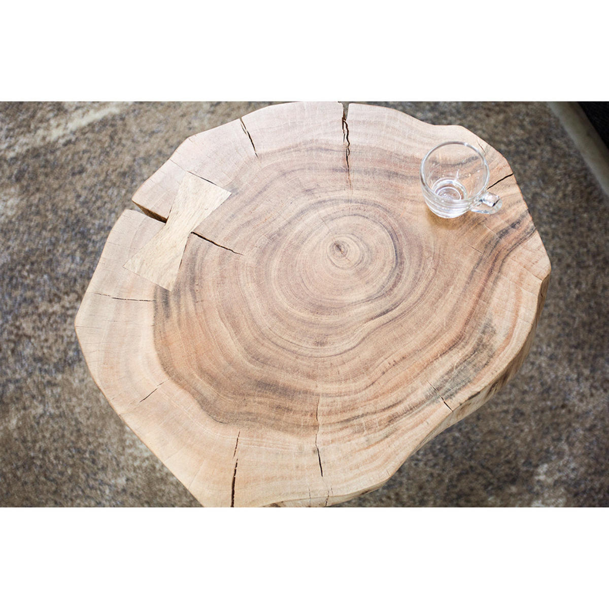 BEISTELLTISCH GOA Akazie Natur, Schwarz 40 cm - Braun, Holz (38/38/45cm) - riess-ambiente