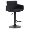 BARHOCKER Lausanne, Gestell schwarz, Stoff schwarz, - Schwarz, Textil/Metall (60/100/56cm) - TPFLiving