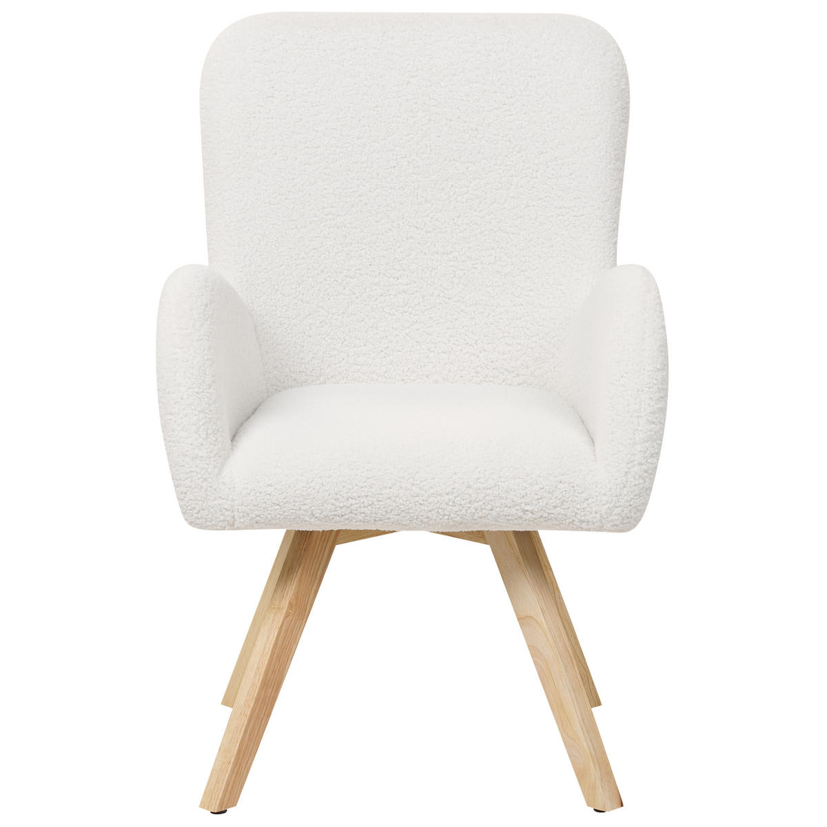 SESSEL Bouclé weiß/hellbraun Bjarn - Hellbraun/Weiß, Textil (60/90/55cm) - Beliani