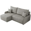 ECKSCHLAFSOFA ARPA L Hellgrau Struktur - links - Hellgrau/Schwarz, Kunststoff/Textil (198/150cm) - MKS