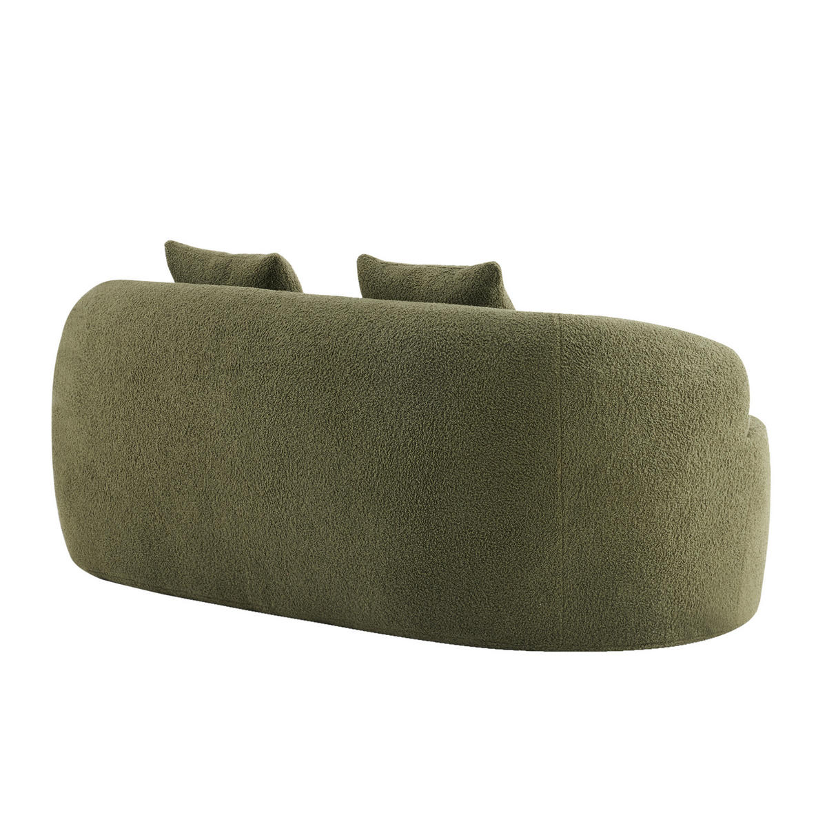SOFA Zweisitzer geschwungen Green mit Kissen - Grün, Kunststoff (170/70/89cm) - Meubliv