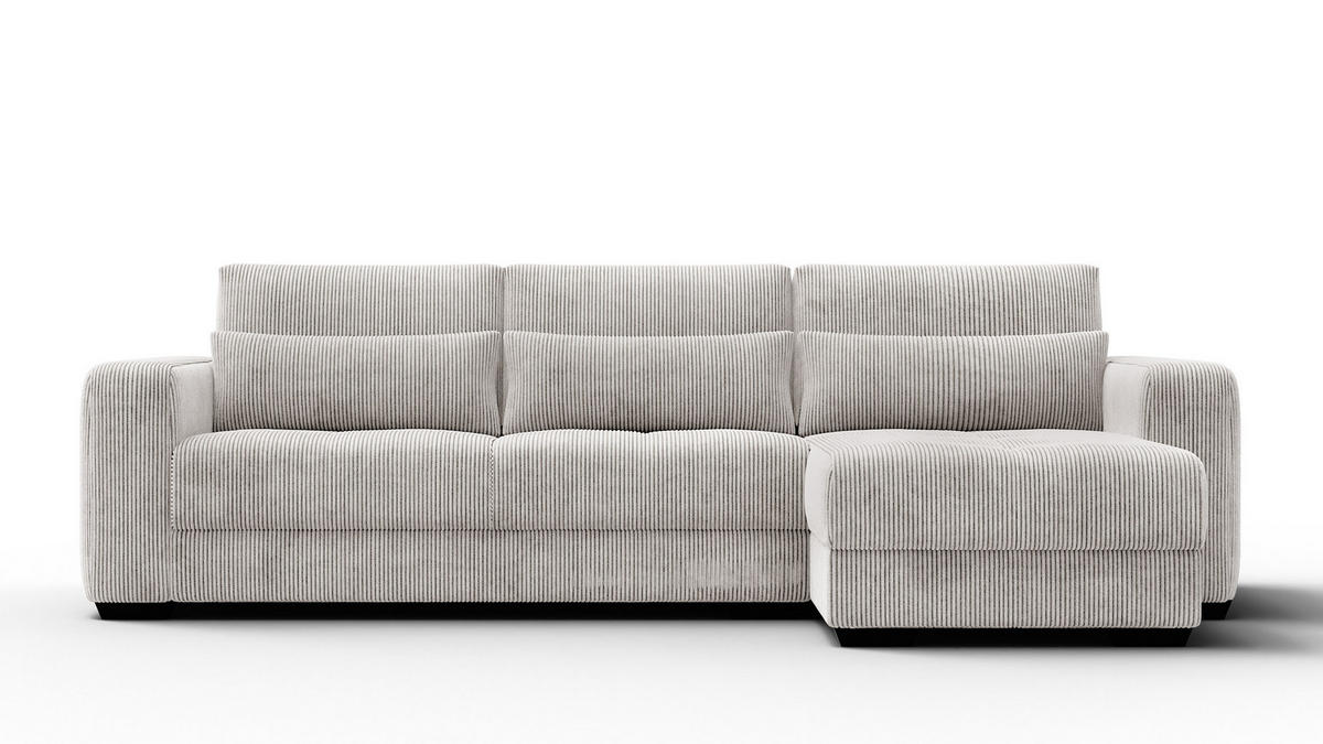 ECKSOFA OLI 4-Sitzer rechts, perlweiß - Weiß, Holz/Textil (295/172cm) - Courtois Laville
