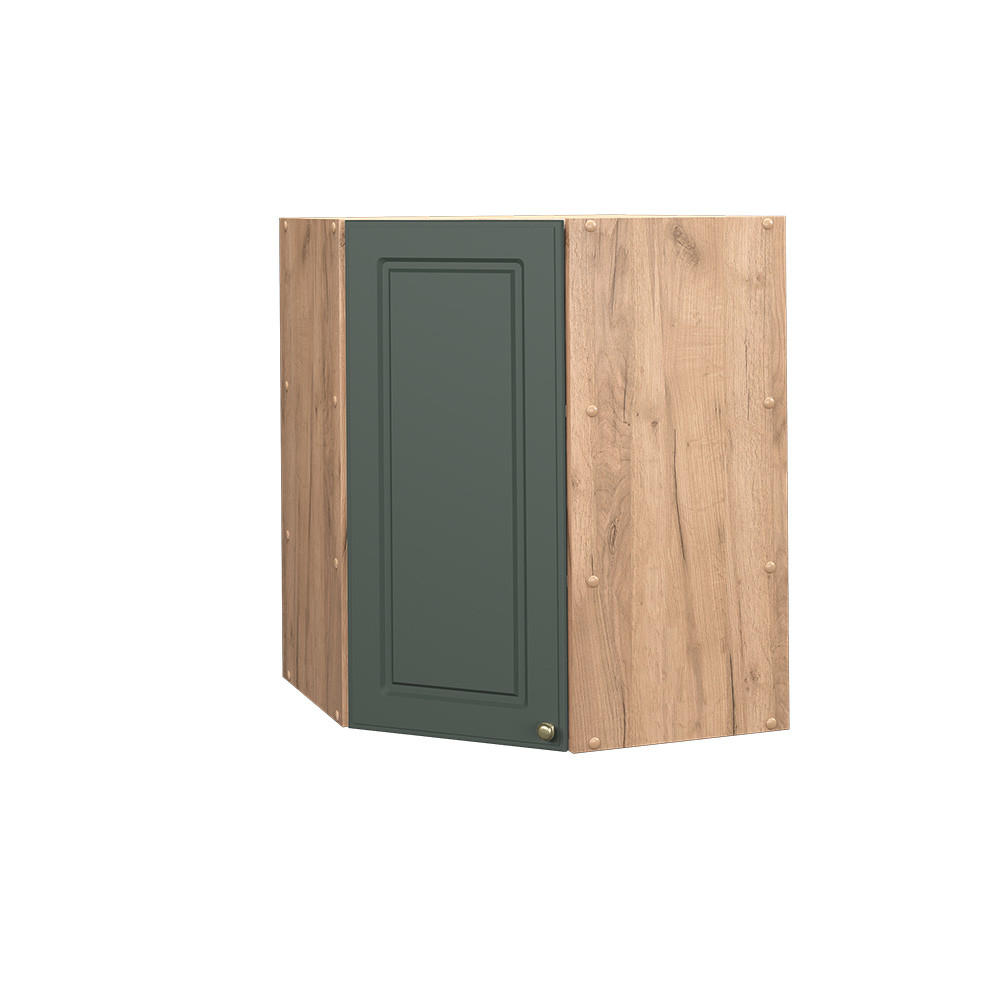 ECKHÄNGESCHRANK Fame-Line Grün-Gold Landhaus 57 cm - Eiche Wotan/Grün, Holzwerkstoff (57/72/34.1cm) - Vicco
