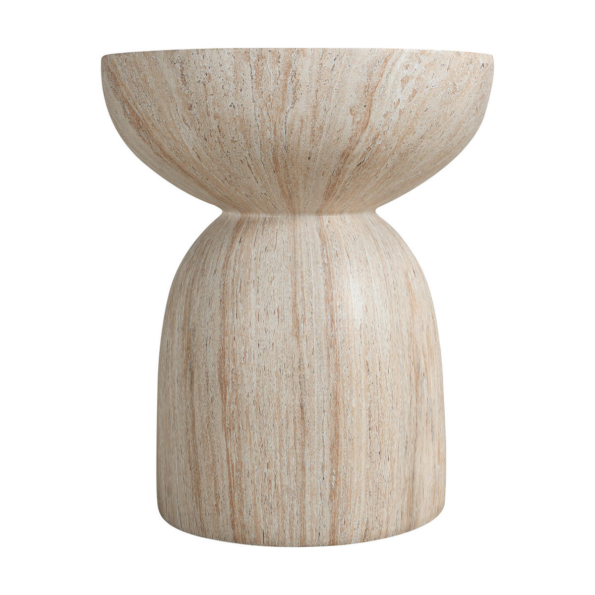 ODKLÁDACÍ STOLEK MgO vzhled travertinu, venkovní, lehký - béžová, kámen (45/45/52.5cm) - Urban Meuble