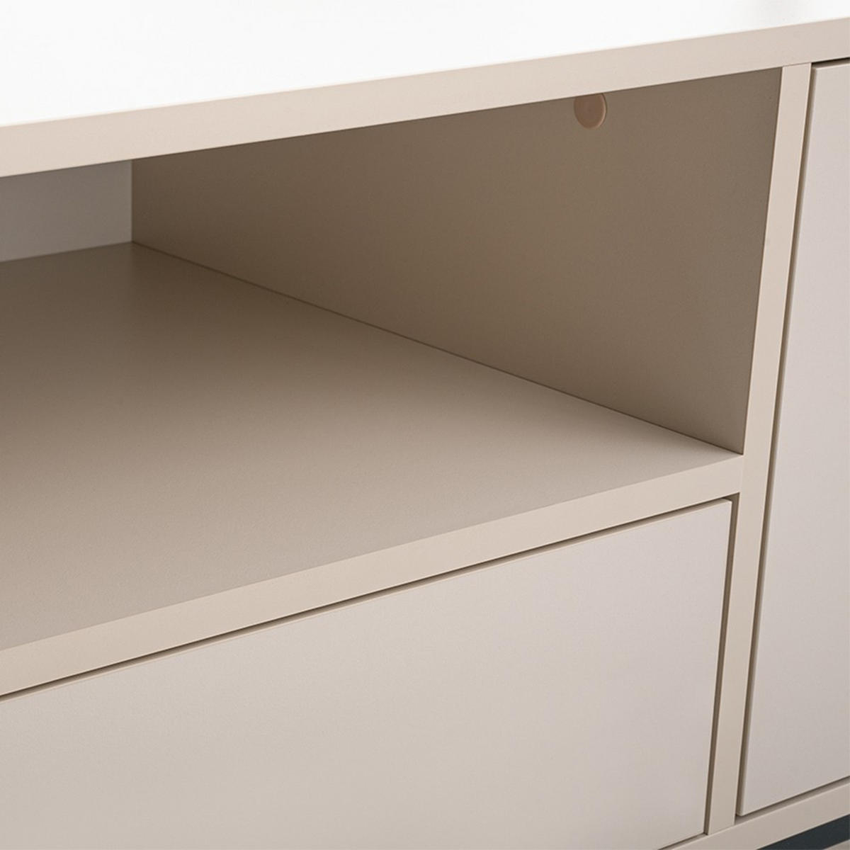 LOWBOARD Giana mit 2 Türen und Schublade, 160 cm, Beige Sand - Sandfarben/Beige, Holzwerkstoff (160/48.5/45cm) - Beautysofa