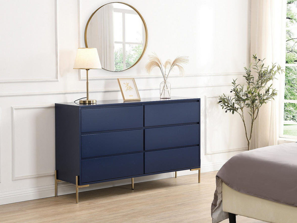 KOMMODE - 140 cm x 40 cm - holz - blau Korasa - Blau, Holz/Metall (140/82/40cm) - Vente-Unique