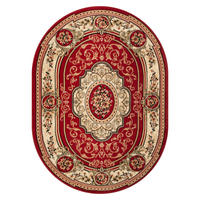 TEPPICH ATLAS oval rot floral 60/100 cm - Rot, Textil (60/100cm) - Tapiso