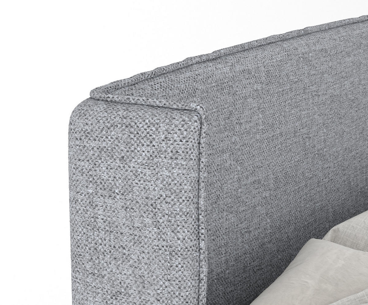 KONTINENTALBETT Ardis Grau 140/200 cm mit Matratze und Topper - Naturfarben/Grau, Holz/Holzwerkstoff (140/200cm) - Maison de Reve