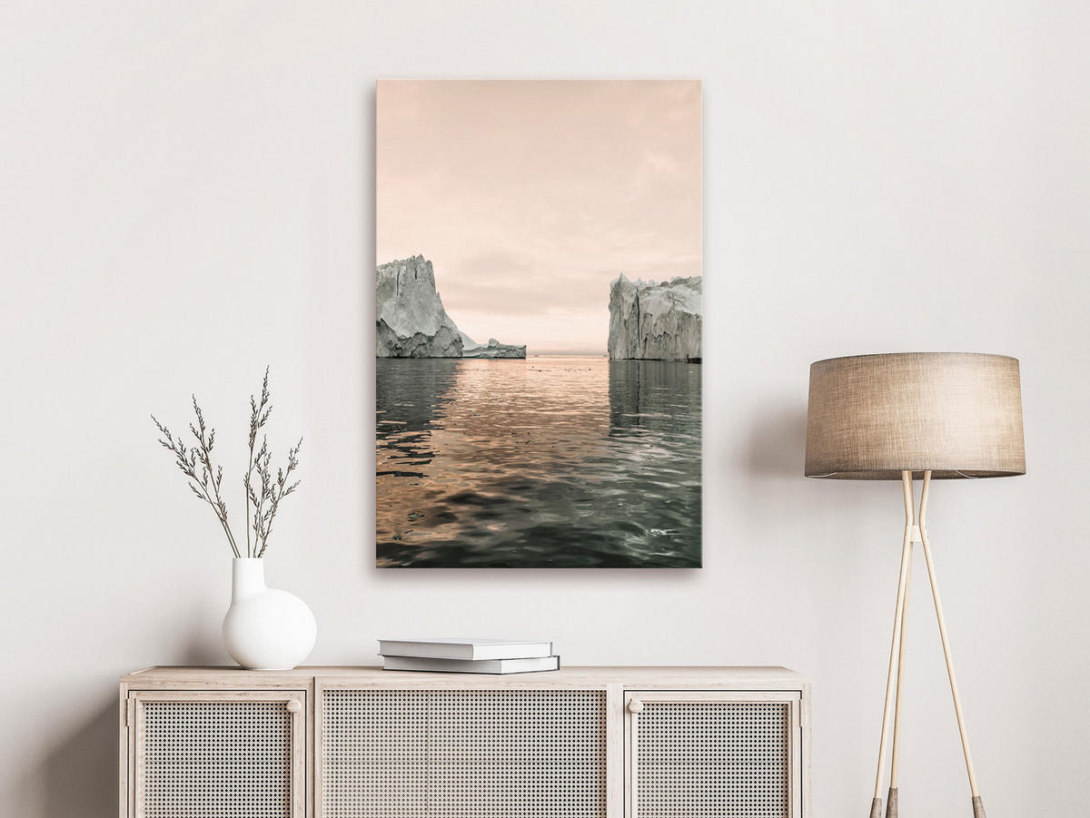 KUNSTDRUCK Grau 40/60 cm - Pink/Grau, Textil (40/60cm) - KUNSTLOFT
