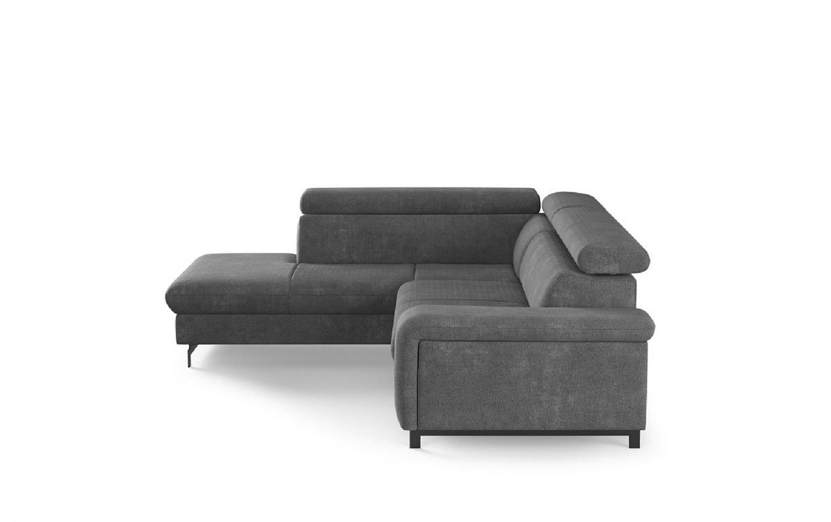 ECKSOFA mit Schlaffunktion und Bettkasten - Dunkelgrau/Schwarz, Kunststoff/Textil (262/215cm) - Cotta