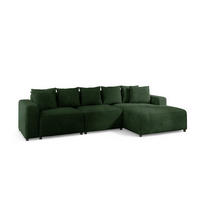 ECKSOFA Megan In Poso - Dunkelgrün, Holzwerkstoff/Textil (331/165cm) - Fun Möbel