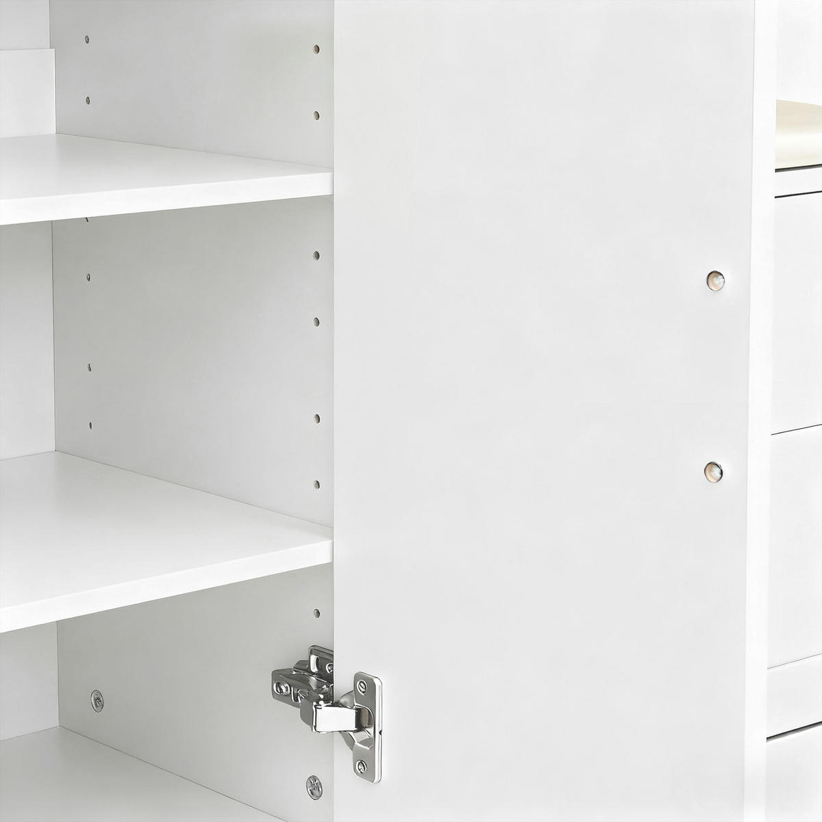 GARDEROBE Flur Multifunktion Schuhschrank Spiegel Sitzbank MDF verstellbare Einlegeböden - Weiß, Glas/Holzwerkstoff (111/185.5/33cm) - EVRYAE