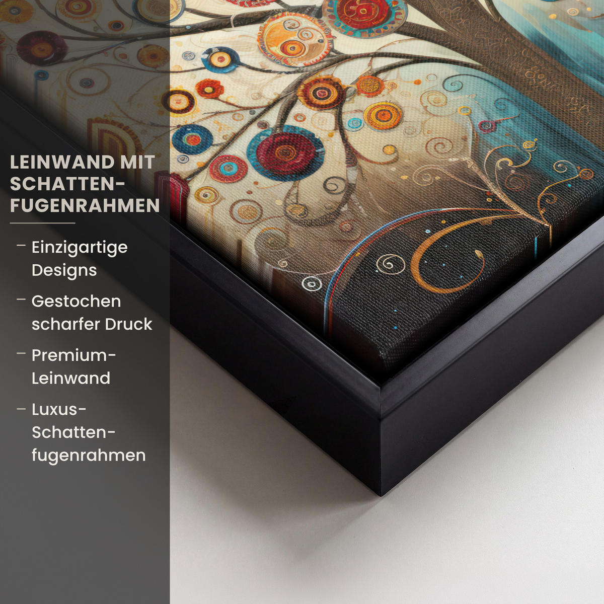 LEINWAND Bilder mit Rahmen - Baum - Baum des Lebens - Farbe - 20x20 - Braun, Textil (20/20cm) - MuchoWow