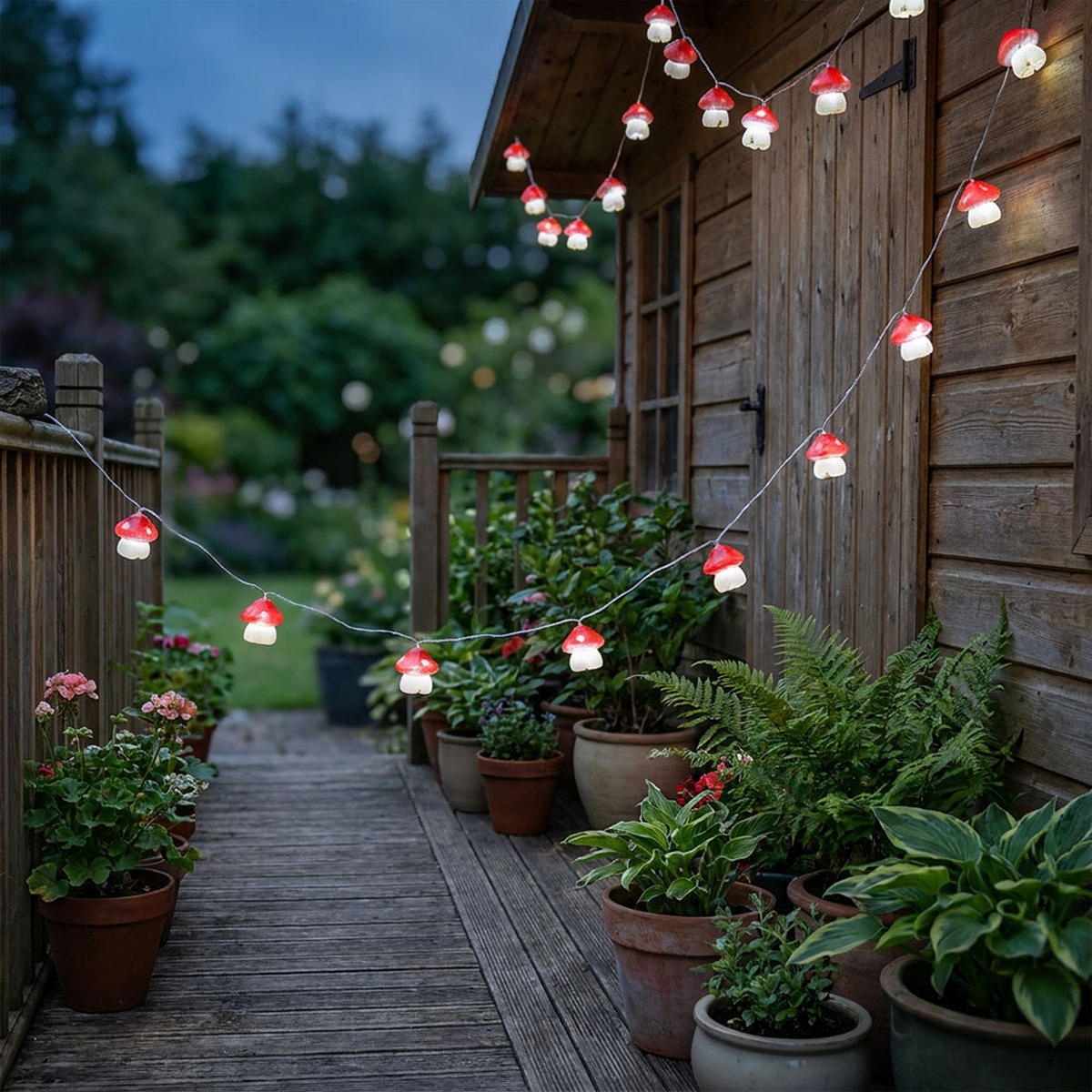 LED AUSSENLEUCHTE Solar Lichterkette Rot Weiß - Rot, Kunststoff (270/4/4cm)