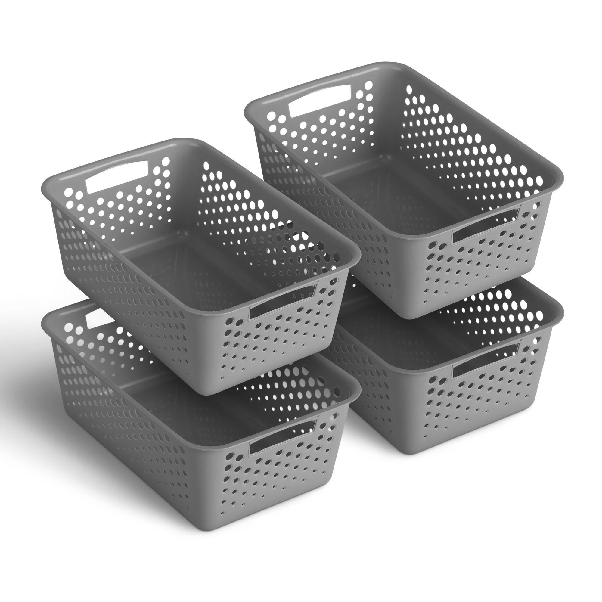AUFBEWAHRUNGSKORB Anthrazit 30x20x11 cm - 4er Pack - Anthrazit, Kunststoff (20/11/30cm) - ProHome