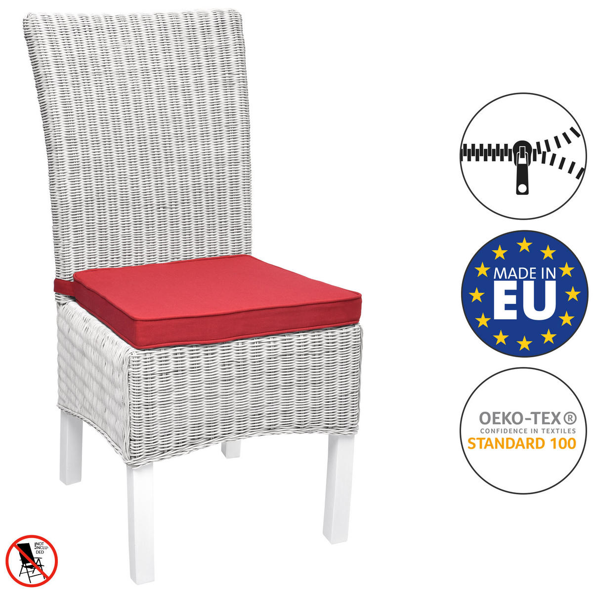 STUHLKISSEN Loft SK 45x40x5cm Rot (8tlg) - Rot, Textil (45/40/40cm) - Beautissu 