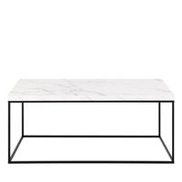 COUCHTISCH aus Marmor und Metall, 110x55cm - Mixo - Weiß - Weiß, Stein (110/55/45cm) - Drawer