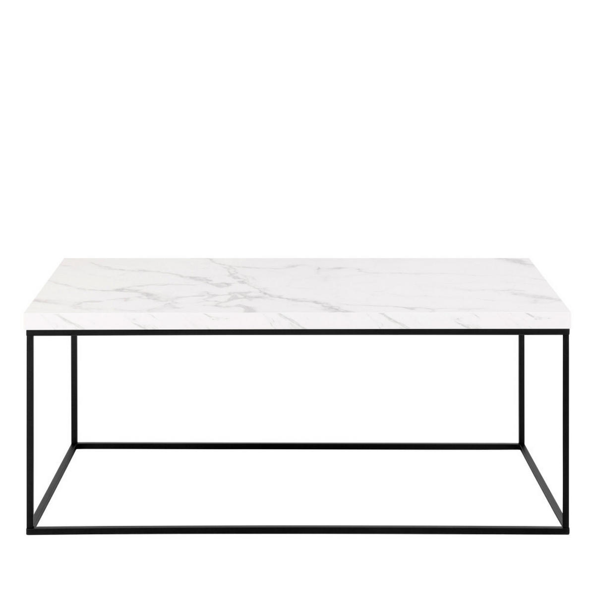 COUCHTISCH aus Marmor und Metall, 110x55cm - Mixo - Weiß - Weiß, Stein (110/55/45cm) - Drawer