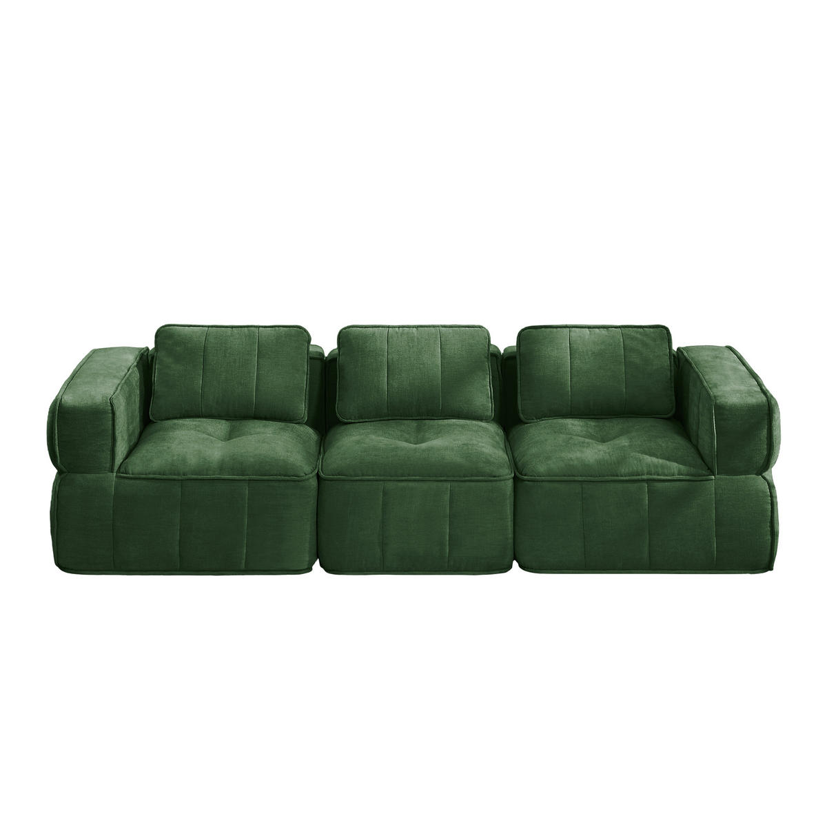 3-SITZER-SOFA DE-34428 mit stützenloses Design Grün - Grün, Textil (93/67/271cm) - ComfortXL