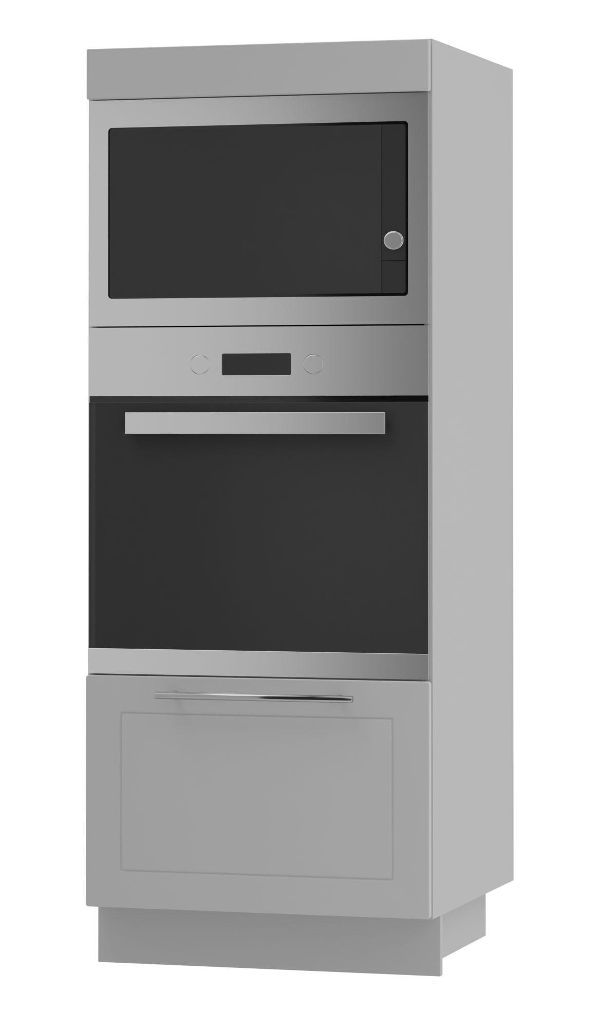 BACKOFENHOCHSCHRANK Kvantum D5AA/60/154 Dust Grey Matt / Grau Matt 60 / 59 / 154cm - Grau, Holz/Holzwerkstoff (60/154/59cm) - Feldmann-Wohnen