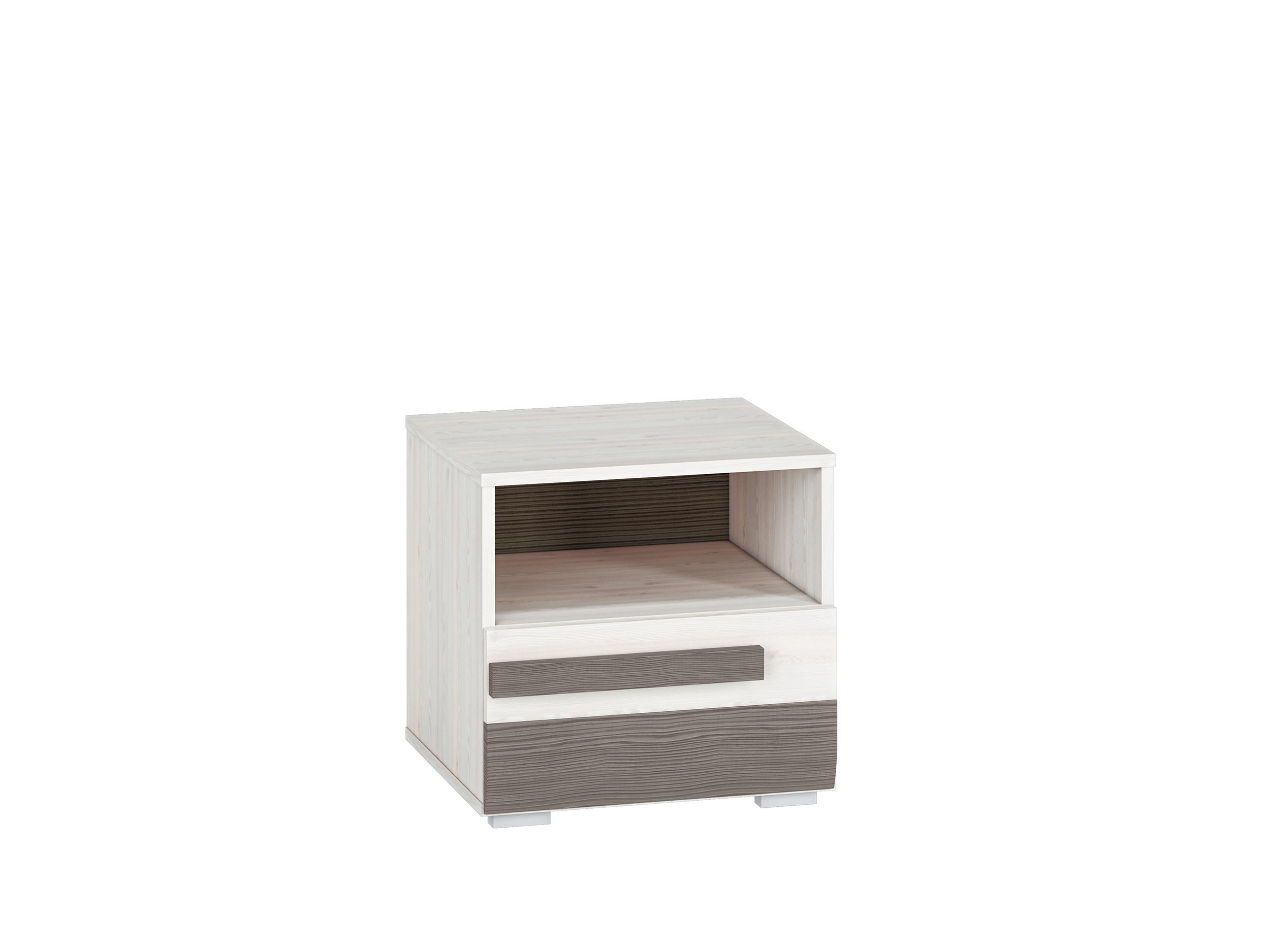 NACHTKONSOLE Blanco Pinie weiß / grau 46 / 42 / 45cm - Weiß, Holz/Holzwerkstoff (46/45/42cm) - Feldmann-Wohnen
