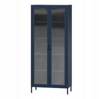 WOHNZIMMER Vitrine ANGELO Modern - Blau, Metall (80/185/45cm) - Jan Nowak