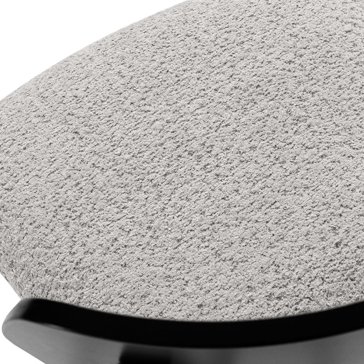 HOLZSTUHL VINIS Esszimmerstuhl, 2-er Set, Bouclé - Schwarz/Grau, Holz/Textil (47/80.5/45cm) - KONSIMO®