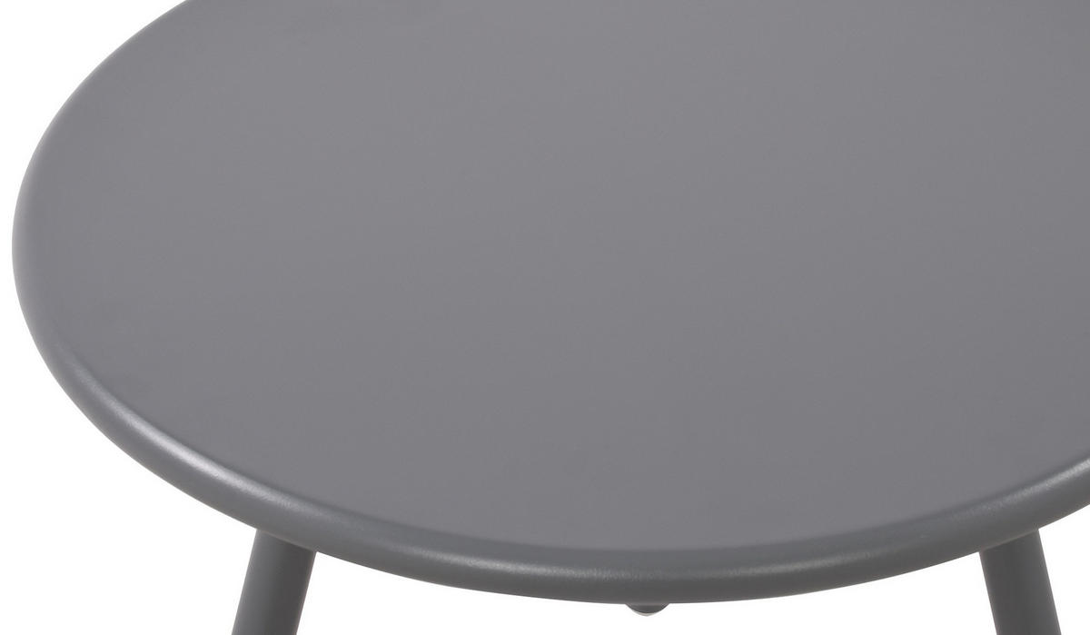 COUCHTISCH rund 50 cm Kunststoff dunkelgrau - Dunkelgrau, Kunststoff/Metall (50/50/40cm) - CLP