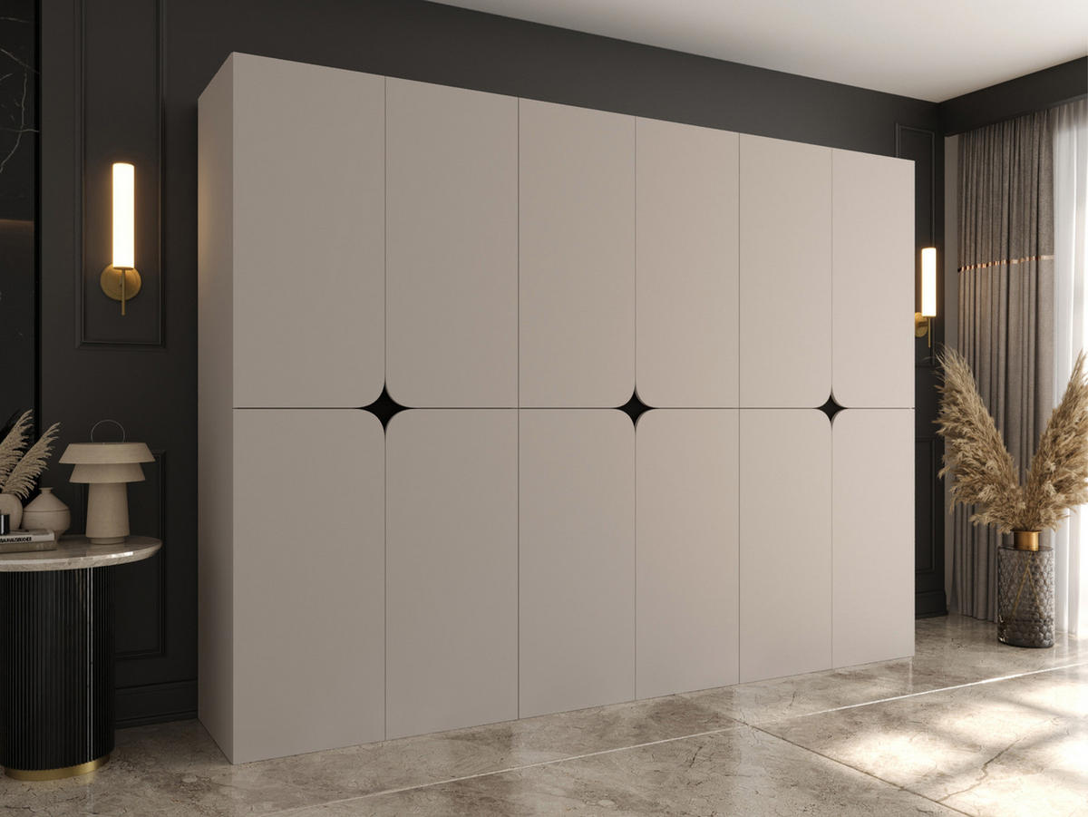 DREHTÜRENSCHRANK Espresso 270 cm - Kaschmir/Schwarz, Holzwerkstoff/Kunststoff (270/203/50cm) - MIRJAN24