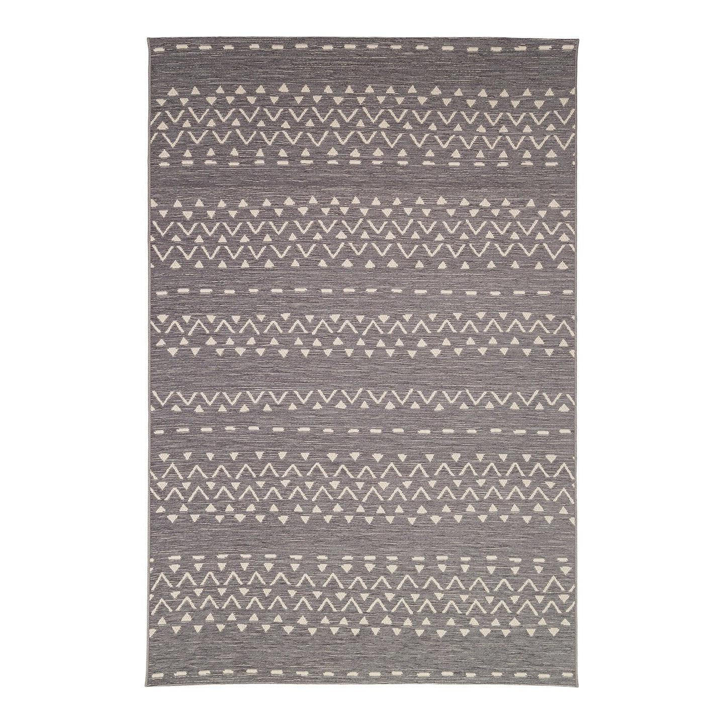 TEPPICH Indoor Outdoor Ethno-Stil grau - Grau, Textil (160/230cm) - AFK Living