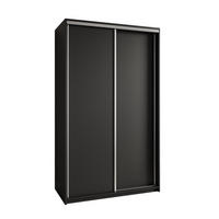 SCHWEBETÜRENSCHRANK NISSE 120/205/60 cm 2-türig Schwarz - Schwarz, Holzwerkstoff (120/205/60cm) - MASSENO