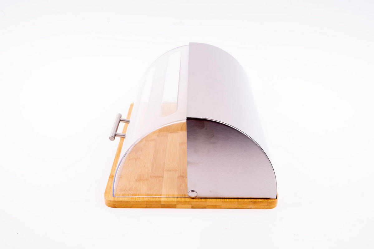 BROTKASTEN aus Bambus und Edelstahl 39/27/15 cm - Beige, Naturmaterialien (27/15/39cm) - 5five Simply Smart