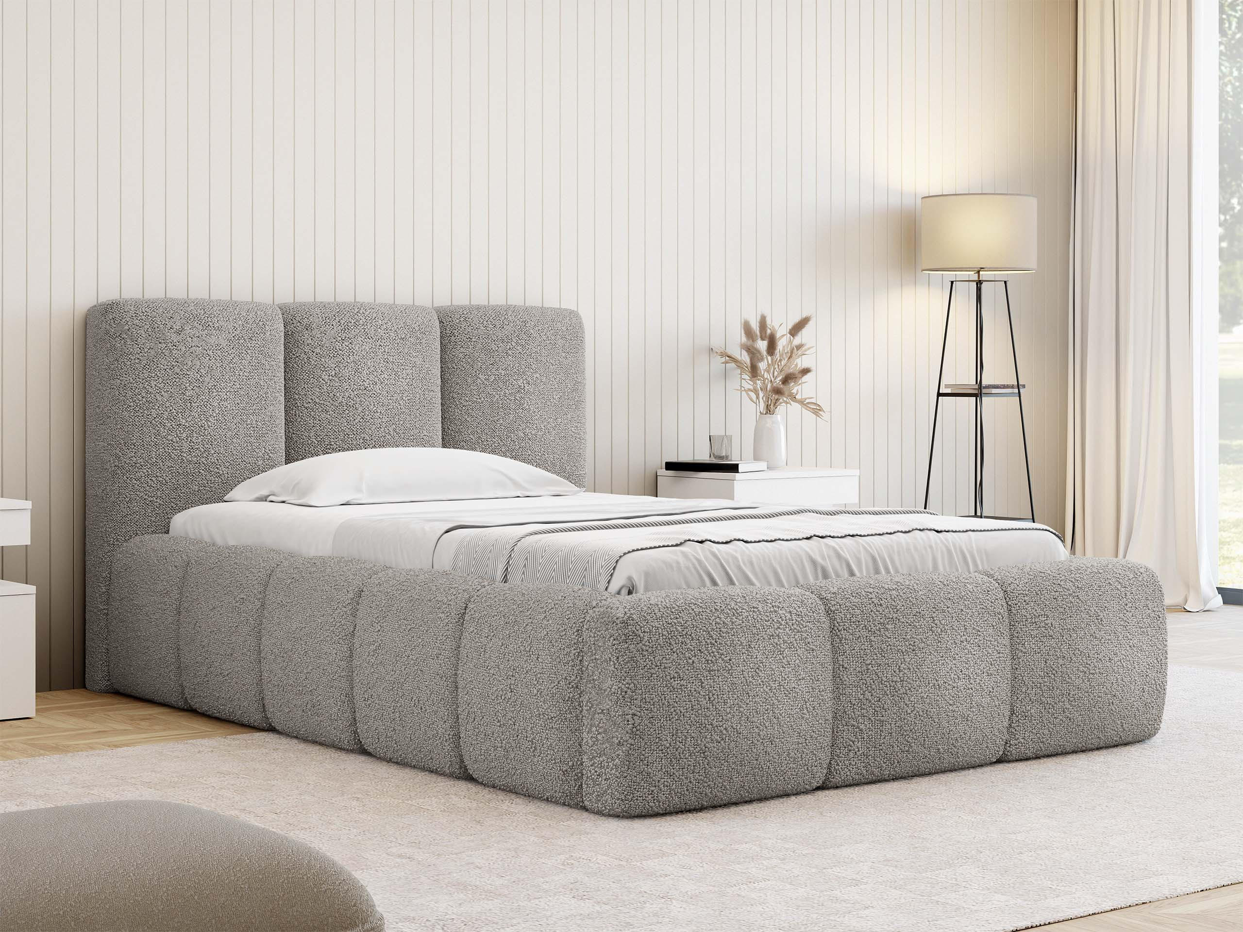 POLSTERBETT Kevson Boucle 90 - Grau, Holz (90/200cm) - MIRJAN24