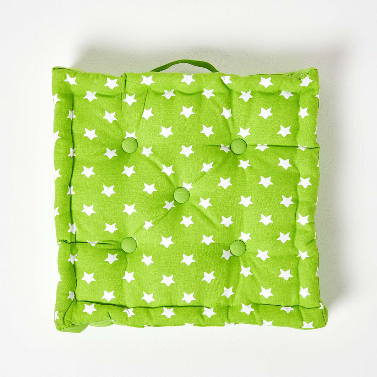 SITZKISSEN Sterne grün 50/50/10 cm - Grün, Textil (50/50/10cm) - Homescapes