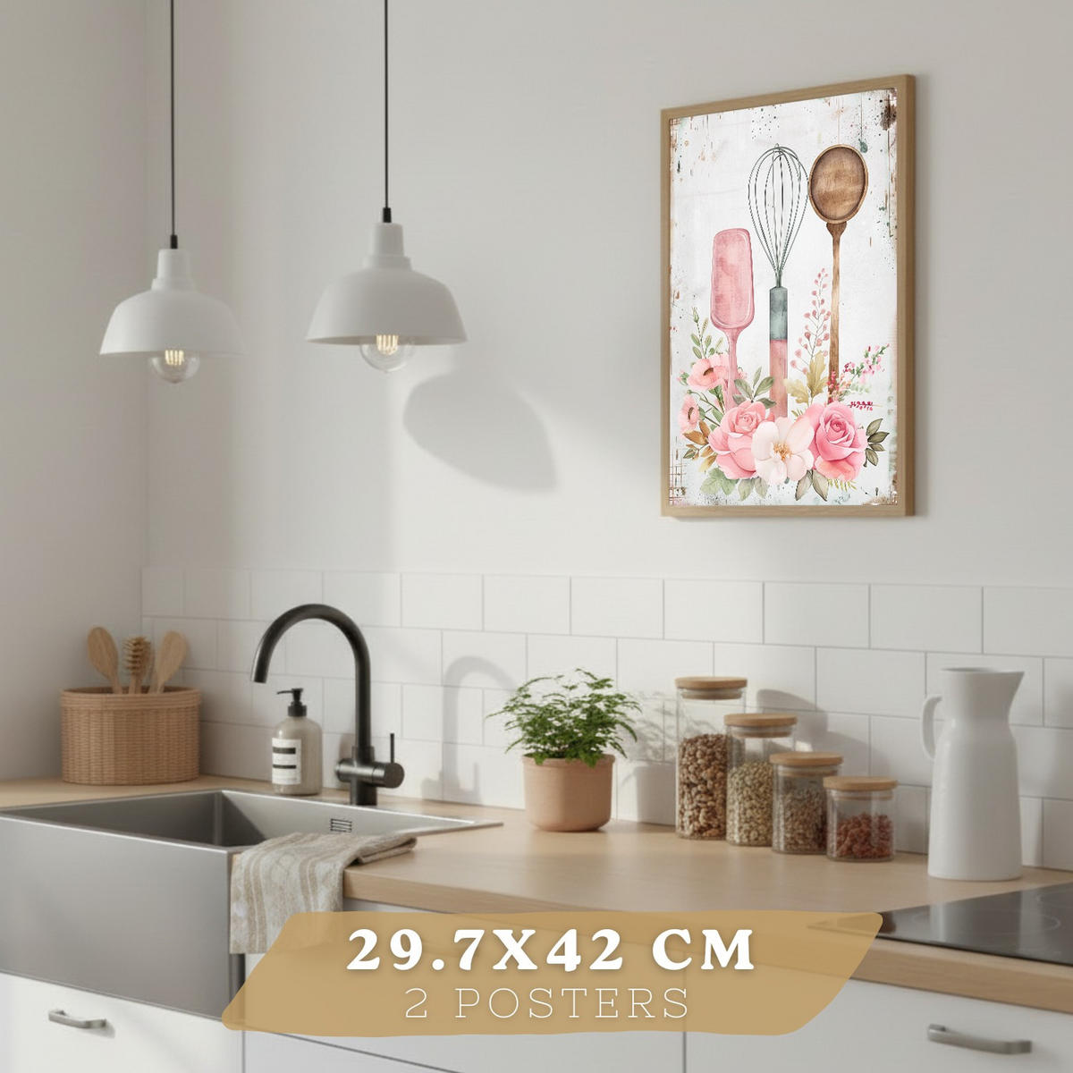 PLAKAT Sada 4 Pečení A3 bez rámu - čirá, papír (29.7/1/42cm) - Nacnic