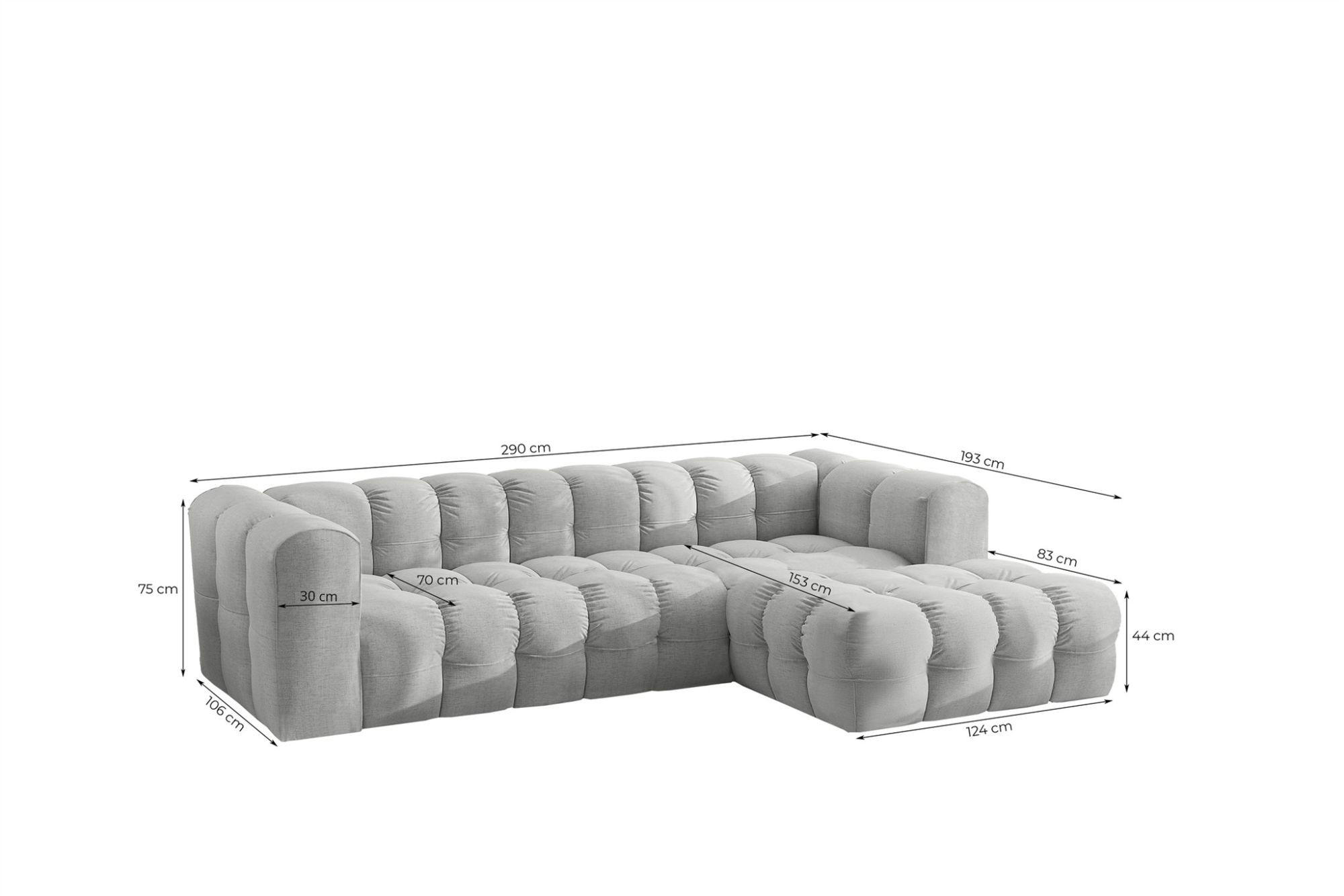 Thumbnail - Fun Möbel Ecksofa, Orange, Textil, Ottomane links, 290x193 cm, Wohnzimmer, Sofas & Couches, Wohnlandschaften, Ecksofas