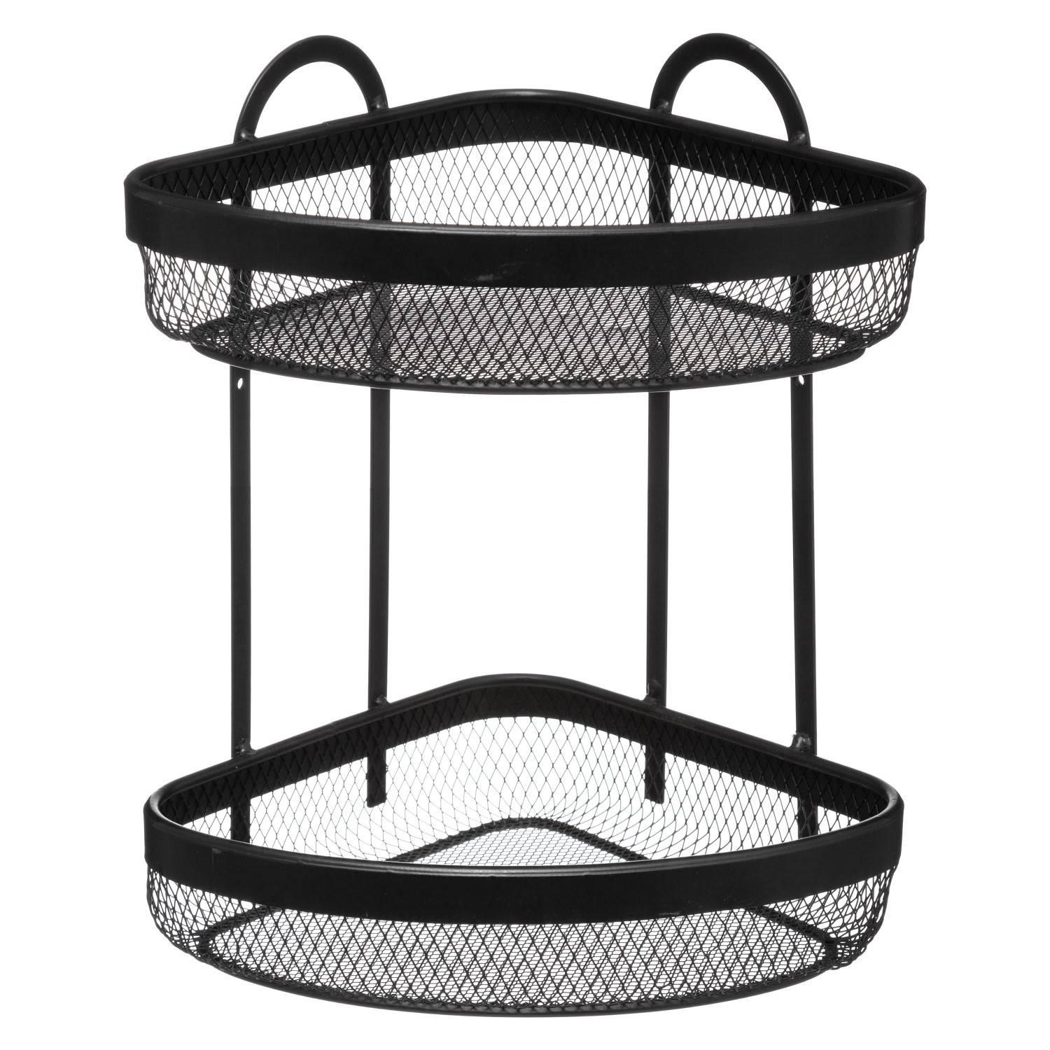 ECKREGAL 2 Ablagen 23/23/33,5 cm - Schwarz, Metall (23/33.5/23cm) - 5five Simply Smart
