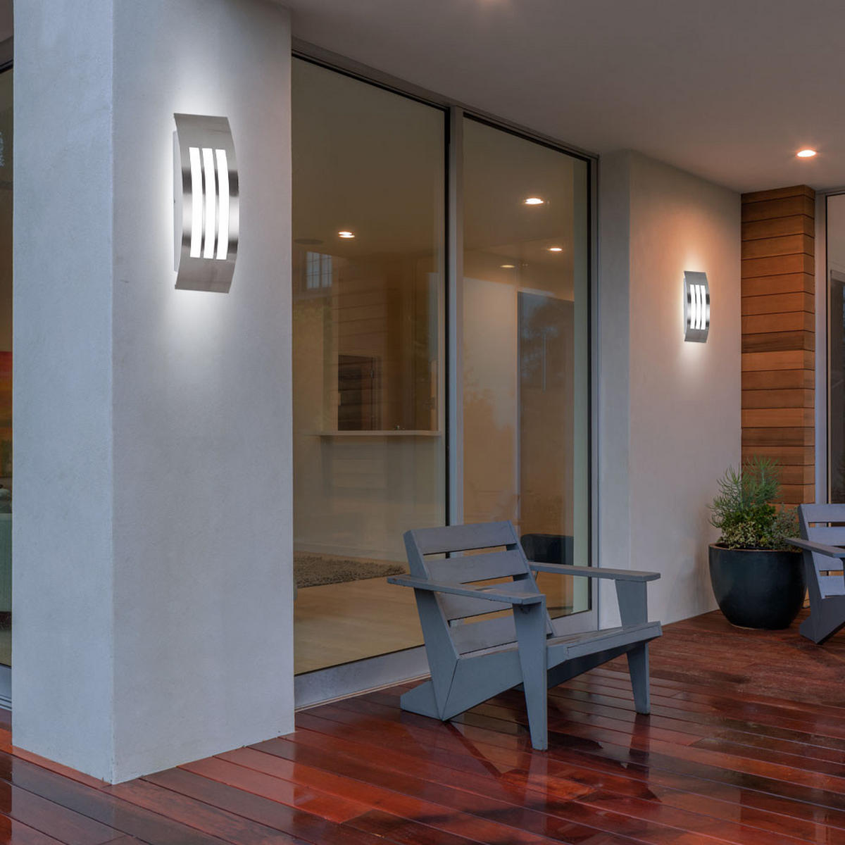 LED AUSSEN-WANDLEUCHTE Silber RGB - Silberfarben, Metall (31.8/10/9cm)