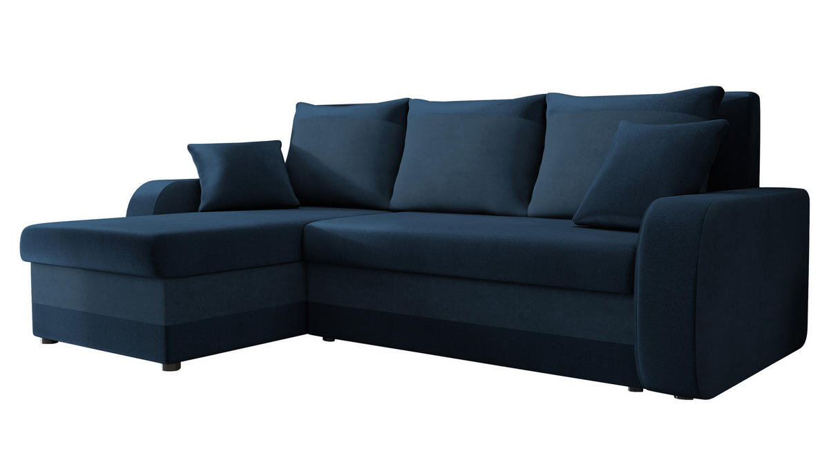 ECKSOFA Kris Lux - Blau/Schwarz, Holz/Kunststoff (238/147cm) - MIRJAN24