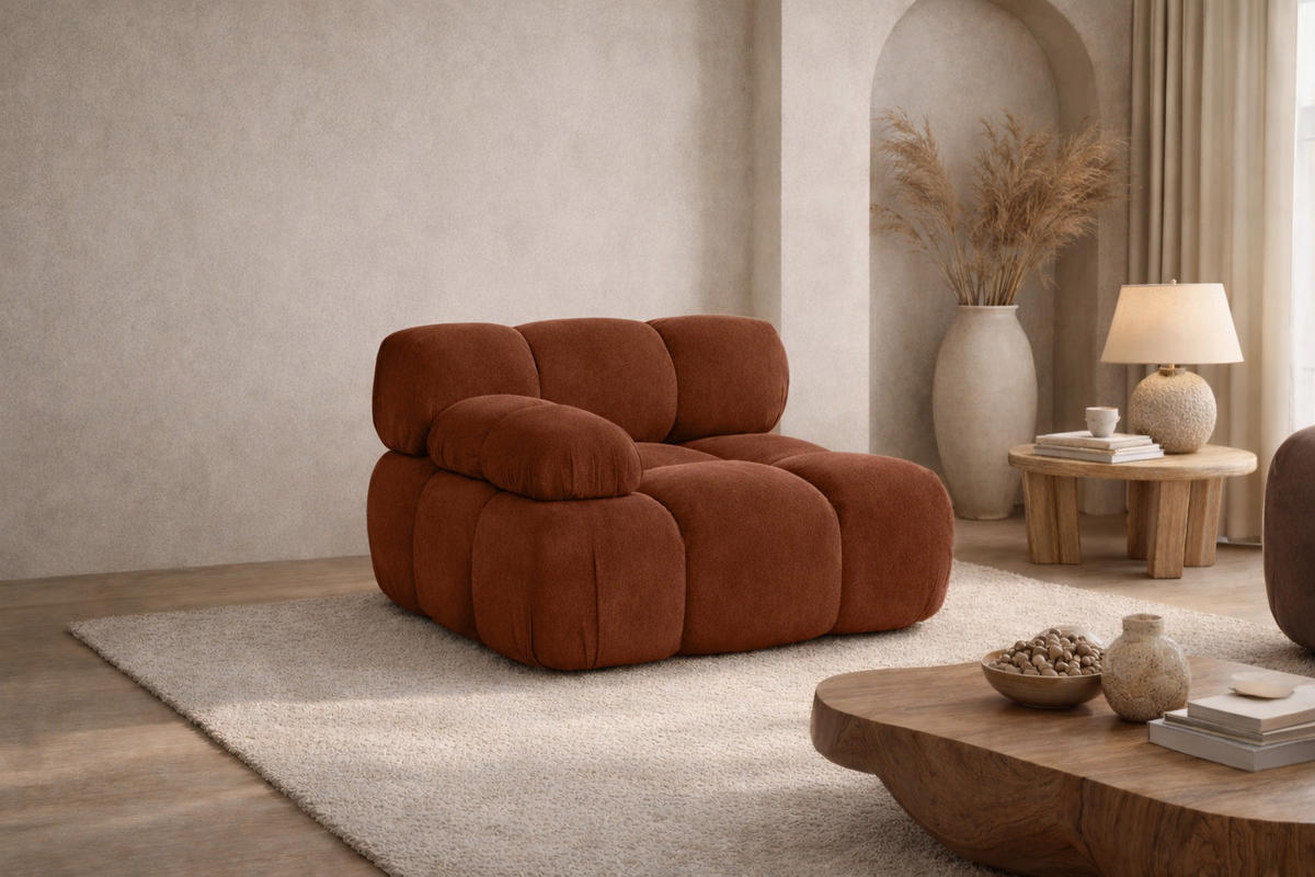 MODUL Seitlich, Für Modulares System, Stoff Salvador, Dunkelbraun, Links, Selia - Dunkelbraun, Holz (95/70/95cm) - Kaiser Möbel