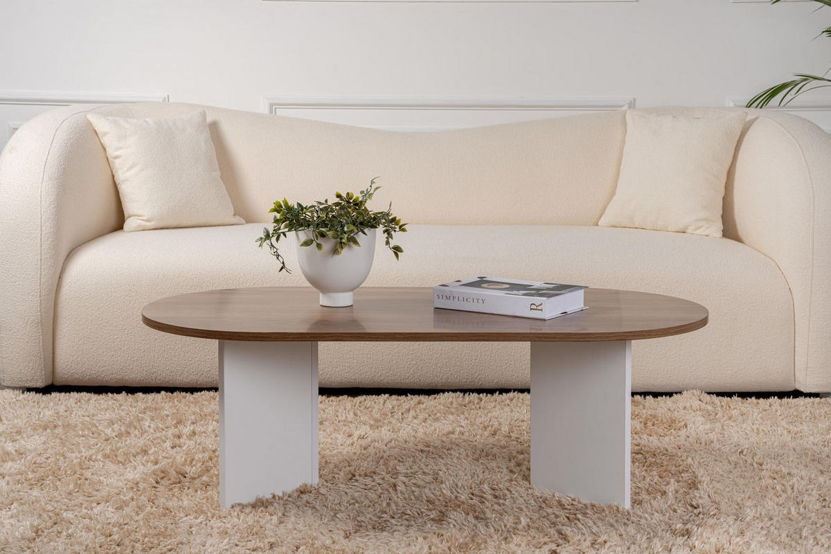 COUCHTISCH sable Braun / Weiß - Braun, Holzwerkstoff (119/60/40cm) - Habitat Garten