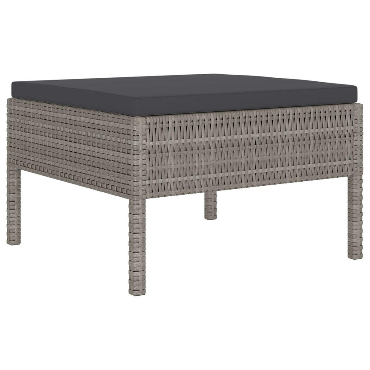 GARTEN-LOUNGE-SET 4-teilig Mit Auflagen Poly Rattan Grau - Anthrazit/Grau, Kunststoff/Textil - vidaXL