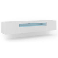 TV STOLÍK Aurus Biela - biela, kompozitné drevo (200/36/37cm) - Petits-meubles