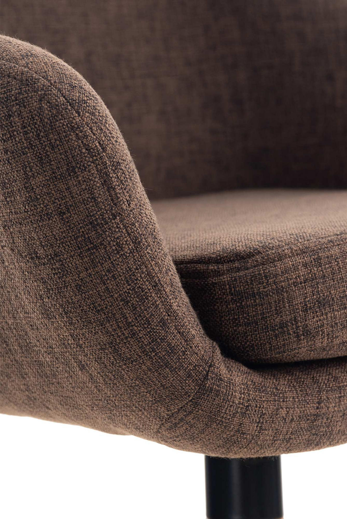BARHOCKER mit Lehne Braun VILO Stoffbezug 99x55x46 cm - Braun, Holz/Textil (55/99/46cm) - DELUKE