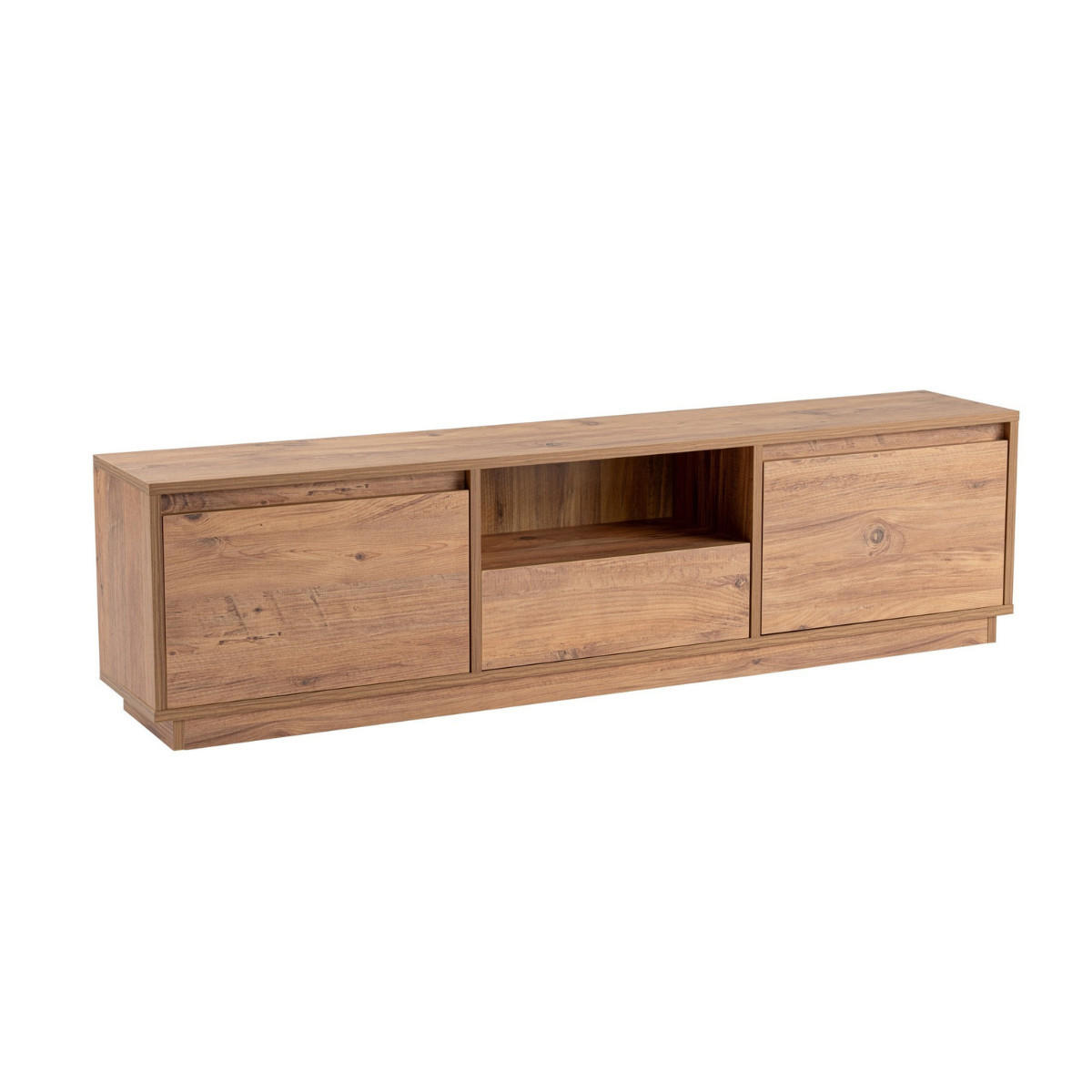 TV-MÖBEL mit 3 klappbaren türen und 1 offenem fach - vanguard 160/29,5/42 cm - Beige, Holzwerkstoff (29.5/42/160cm) - Calicosy